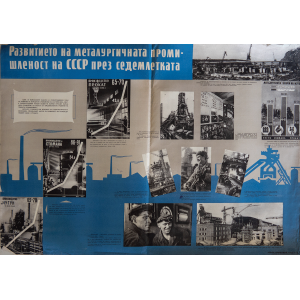 Плакат "Развитието на металургичната промишленост на СССР" - 1959